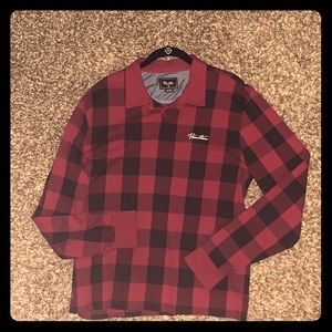 Primitive Buffalo red/black long sleeve polo shirt